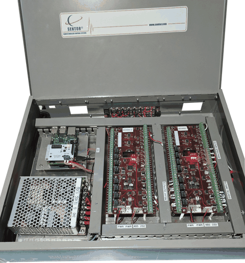 An installed Sentor wall-mount controller, still in service